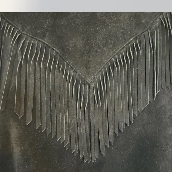 Wilsons Women's Suede Black Fringe Jacket - Picture 7 of 7